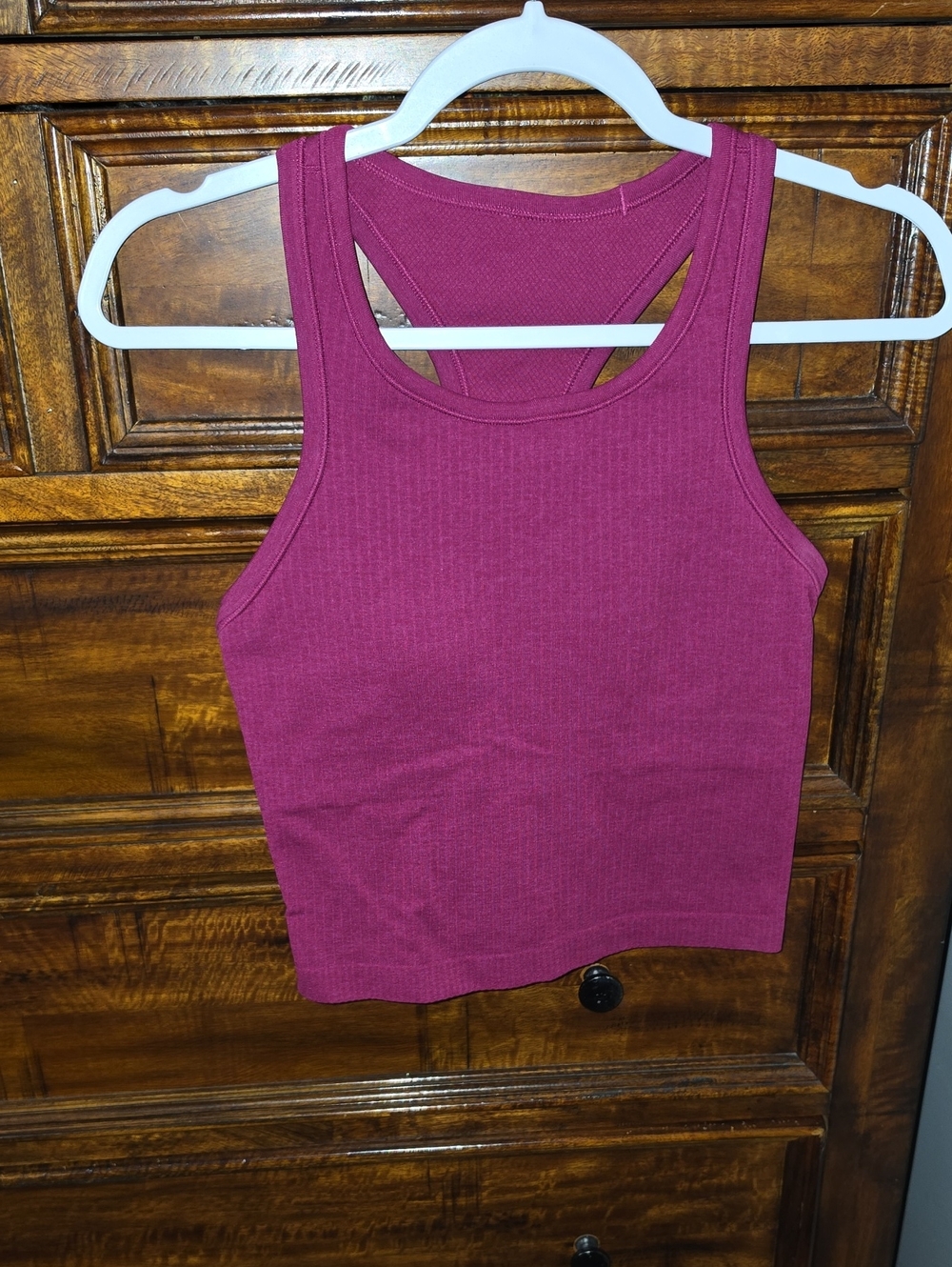 Lululemon Cropped Ebb To Steet Tank! Magenta Purple! Excellent Condition, Sz 8